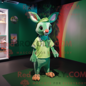 Grøn kænguru maskot kostume...