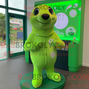 Lime Green Seal mascot...