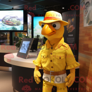 Gold Parrot maskot drakt...