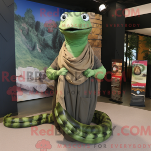 Olive Titanoboa Maskottchen...