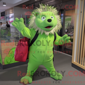 Lime Green Porcupine mascot...