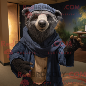 Navy Sloth Bear maskot...