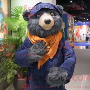 Navy Sloth Bear maskot...