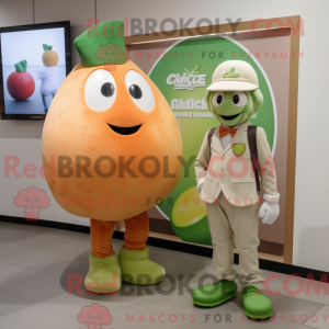 Peach Kiwi maskot kostume...