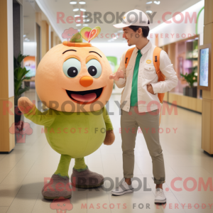 Peach Kiwi maskot kostume...