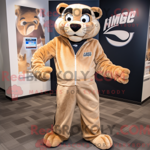 Tan Puma maskot kostume...