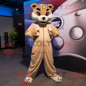 Tan Puma maskotdraktfigur...