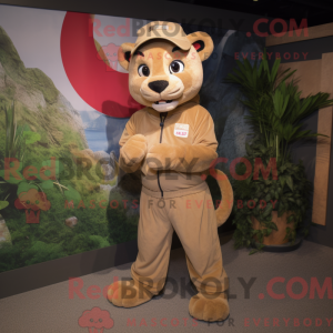 Tan Puma mascot costume...