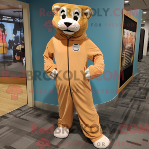 Tan Puma maskotdraktfigur...