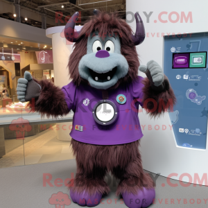 Purple Yak mascot costume...