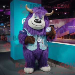 Purple Yak mascot costume...