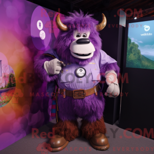 Purple Yak mascot costume...