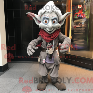 Gray Elf maskot kostume...