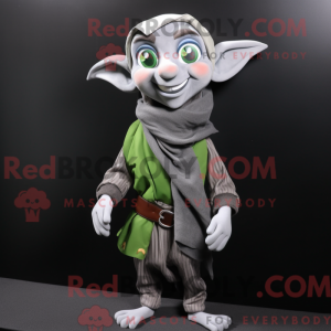 Gray Elf maskot kostume...
