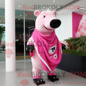 Rosa Tapir-maskotdraktfigur...
