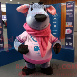 Rosa Tapir-maskotdraktfigur...