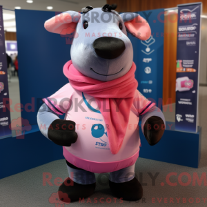 Roze Tapir-mascottekostuum...