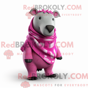 Pink Tapir maskot kostume...