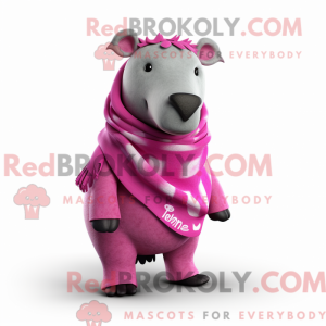 Rosa Tapir-maskotdraktfigur...