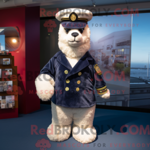 Navy Alpaca maskot kostume...