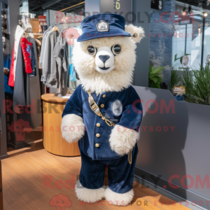 Navy Alpaca mascot costume...