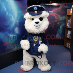 Navy Alpaca maskot kostume...