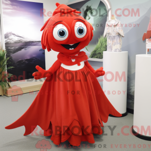 Rød Barracuda maskot...
