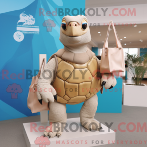 Beige Sea Turtle mascot...