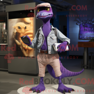 Purple Velociraptor mascot...