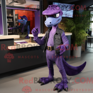 Purple Velociraptor mascot...