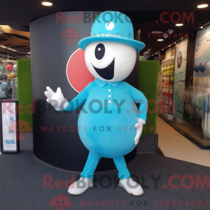 Cyan Golf Ball mascot...