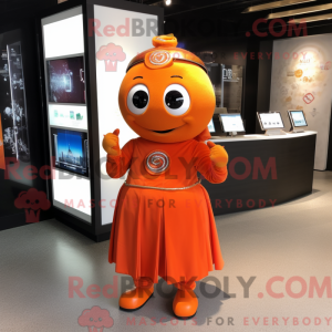 Orange mascot costume...