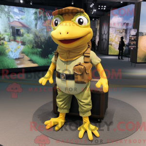 Gold Frog mascot costume...