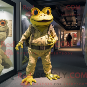 Gold Frog mascot costume...