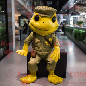 Gold Frog maskot drakt...