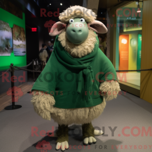 Green Merino Sheep mascot...