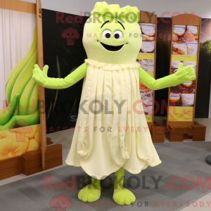 Cream Celery mascot costume...