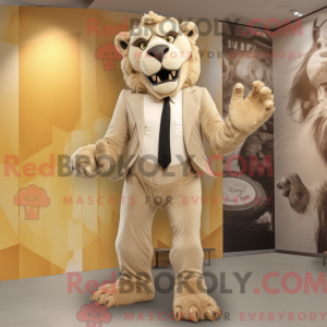 Máscara de Smilodon bege...