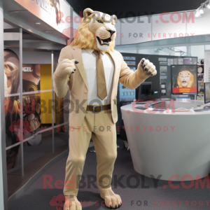 Máscara de Smilodon bege...