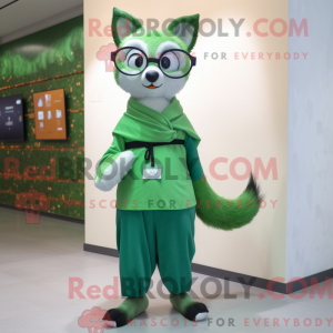Green Fox mascot costume...