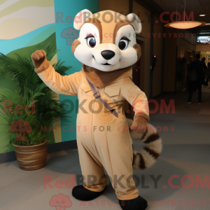 Tan Ferret maskotdraktfigur...