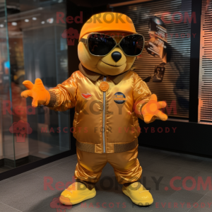 Gold Orange mascot costume...