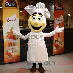 White Paella mascot costume...
