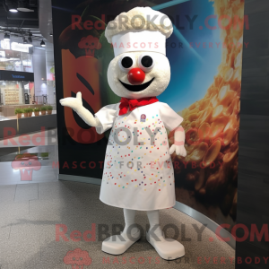 White Paella mascot costume...