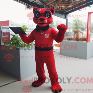 Red Panther maskot kostume...