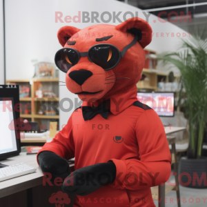 Red Panther mascot costume...