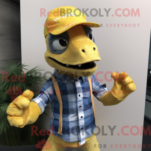 Yellow Utahraptor mascot...