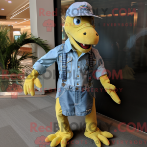 Yellow Utahraptor mascot...