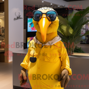Guld Tucan maskot kostume...