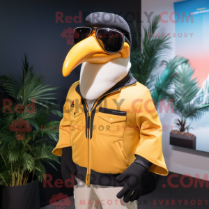 Gold Toucan mascot costume...